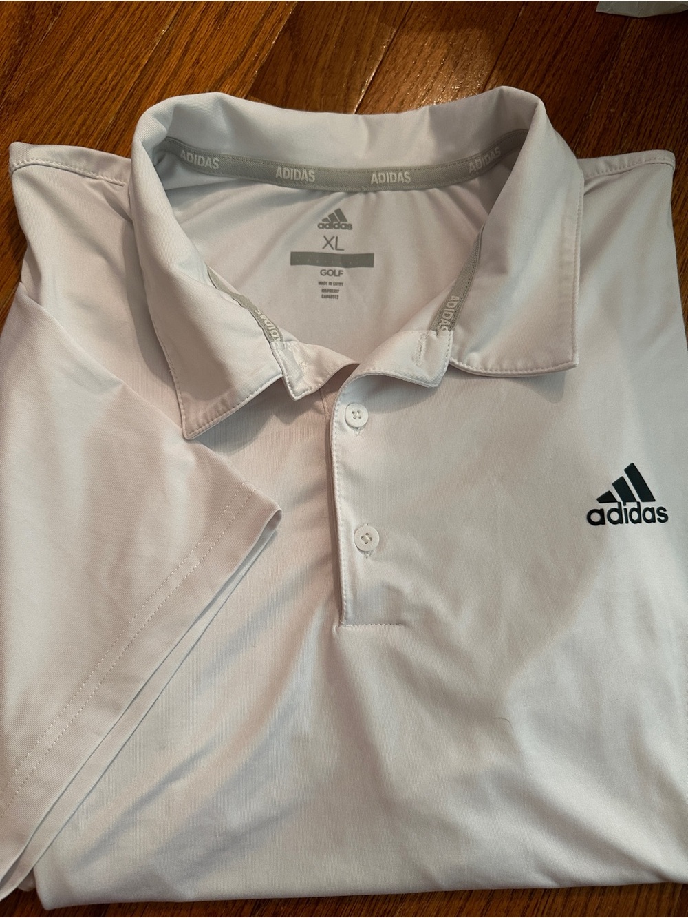 adidas White Men's Golf Polo with Black Logo